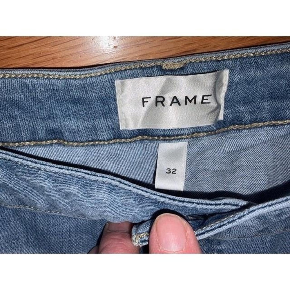 Frame Denim Women's Le High Straight Chewed Hem Cropped Jeans Size 32 T37-2 - Picture 2 of 3